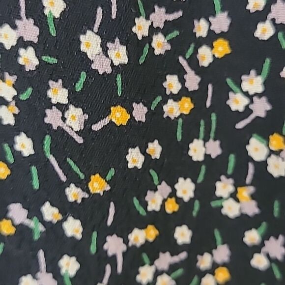 Madewell Floral Button-Front Wide Leg Jumpsuit in Playground Black Yellow Sz 12 - Picture 11 of 16